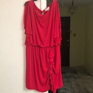 Red cold shoulder dress